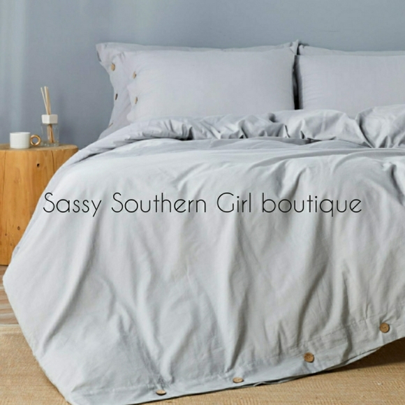 ⭐🆕 Light Grey Farmhouse Duvet Cover set - Picture 1 of 9